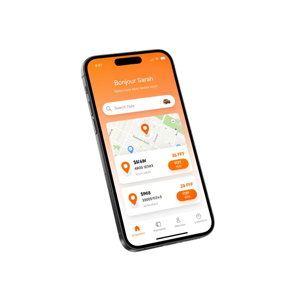 Aperçu de l'application mobile EconoMove sur smartphone